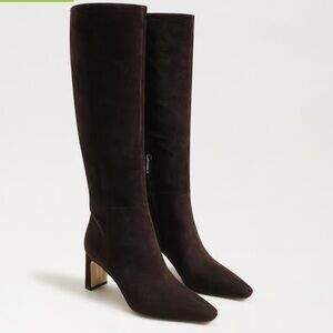Sylvia Women's Dark Brown chocolate Suede Knee-High Heeled Boots